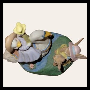 Avon Vintage Collectible 1993 Kathy Jeffers Rabbit Swan Carousel